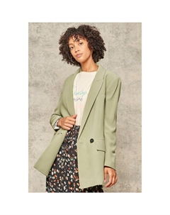 Однотонный тканый пиджак-блейзер, цвет pesto Fashnzfab