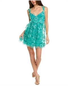 Платье-бэбидолл из сетчатого кружева, синий Alberta ferretti