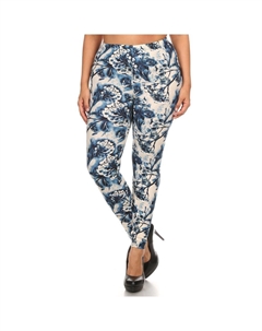 Леггинсы больших размеров с цветочным принтом, облегающего кроя, с высокой талией на резинке, цвет multi Fashnzfab