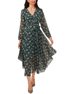 Женское длинное платье макси с цветочным принтом, цвет deep forest Vince camuto