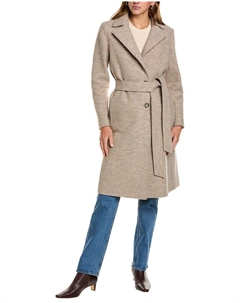 Длинный шерстяной тренчкот, коричневый Cinzia rocca icons