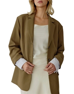 Классический пиджак на двух пуговицах спереди с контрастными рукавами оливково-коричневого цвета Mod ref