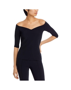 Saffron Женский приталенный пуловер с V-образным вырезом, цвет nero Chiara boni