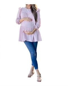 Муслиновая туника с оборками светло-лилового цвета Liv maternity