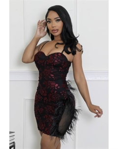 Женское полуэластичное платье, цвет burgundy Fashnzfab