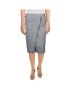 Женская клетчатая юбка-халат выше колена, синий Dkny