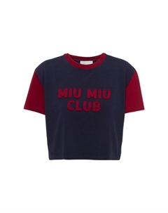 Укороченный топ женский синий Miu miu