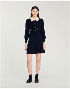 Трикотажное плиссированное платье, черный Sandro