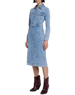 Женское джинсовое платье-рубашка с длинным рукавом, цвет morning sky 7 for all mankind