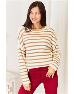 Полосатый свитер с вырезом лодочкой, цвет stripe Fashnzfab