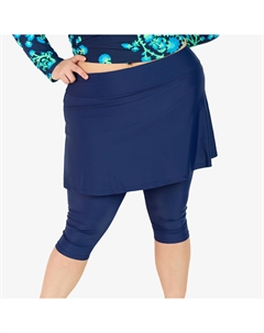 Женская юбка-шорты с высокой талией и расклешенным верхом с прикрепленными леггинсами-капри, темно-синий Calypsa