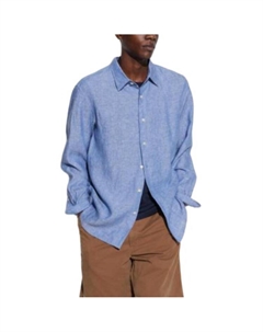 Рубашка унисекс королевского синего цвета, синий Uniqlo