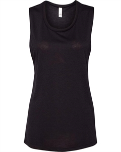 Женская майка-топ Flowy Scoop Muscle, черный Bella+canvas