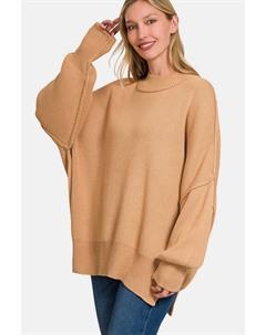 Свитер оверсайз с боковой посадкой, цвет dk brush Fashnzfab