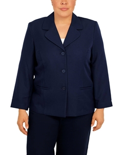 Женский ребристый полиэстеровый блейзер с двумя пуговицами, темно-синий Alfred dunner