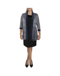 Женский трикотажный металлический блейзер Duster, темно-синий/серебряный R&m richards