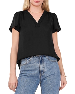 Женский повседневный пуловер с V-образным вырезом, цвет rich black Vince camuto