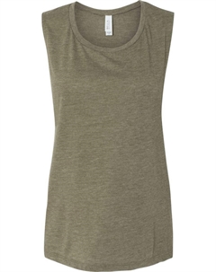 Женская майка-топ Flowy Scoop Muscle, цвет heather olive Bella+canvas