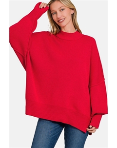 Свитер оверсайз с боковой посадкой, цвет ruby Fashnzfab