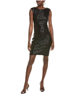Платье-футляр с пайетками, черный Vince camuto
