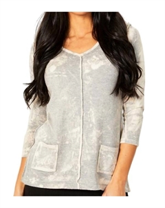 Туника с V-образным вырезом и карманами цвета «мрамор» (A/s), цвет marble (a/s) Angel