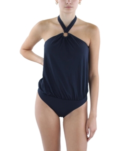 Женский слитный купальник из нейлона со съемными вставками, цвет new navy Michael michael kors