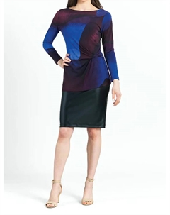 Туника с боковым перегибом цвета фиолетовой акварели Clara sunwoo