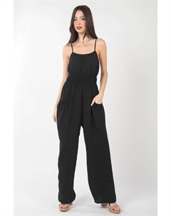 Комбинезон без рукавов с защипами, черный Fashnzfab