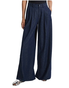 Широкие брюки со складками, синий Theory