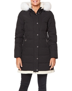 Женская теплая куртка-пуховик из искусственного меха, черный Vince camuto
