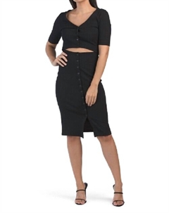 Платье-футляр с короткими рукавами и вырезом в рубчик черного цвета 7 for all mankind