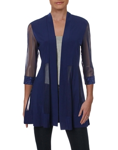 Женский кардиган Petites с блестящей отделкой и рукавами 3/4, цвет royal R&m richards