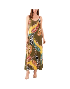 Женское повседневное макси-платье с принтом, цвет military olive Vince camuto