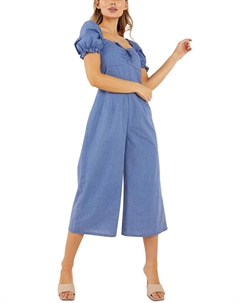 Женский хлопковый комбинезон с рукавами-фонариками, цвет blue chambray Quiz