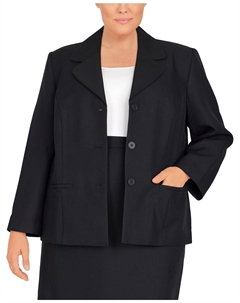 Женский ребристый полиэстеровый блейзер с двумя пуговицами, черный Alfred dunner