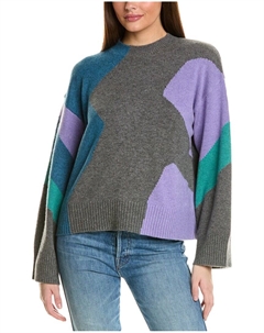 Коллаборация Кашемировый свитер с узором «ёлочка», серый Collaboration