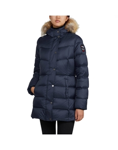 Стеганый женский пуховик Roxy со съемной отделкой из искусственного меха, цвет navy/crystal Pajar