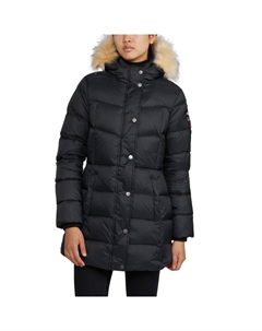 Стеганый женский пуховик Roxy со съемной отделкой из искусственного меха, цвет black/crystal Pajar