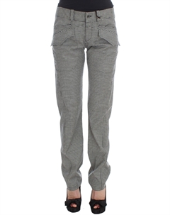 Checke Повседневные женские брюки из хлопка в клетку, черный/белый Ermanno scervino