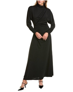 Платье-миди Cora с вырезом-воронкой «летучая мышь» Ls, черный Nicholas