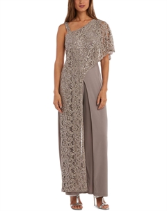 Женский кружевной комбинезон с пайетками, цвет mocha R&m richards