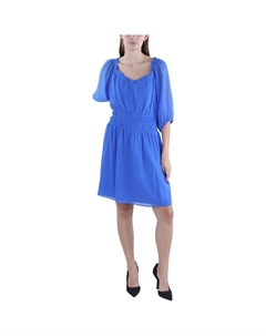 Плюс Женское Шифоновое Платье с Воланами и Расклешенным Косточкой, цвет periwinkle Vince camuto