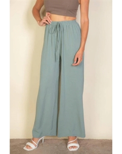 Минималистские брюки с широкими штанинами и завязками на талии, оливковый Fashnzfab