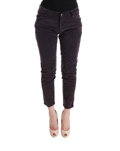 Хлопковые укороченные повседневные женские брюки, коричневый Ermanno scervino