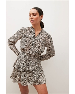 Многослойная мини-юбка с рюшами, коричневый Next