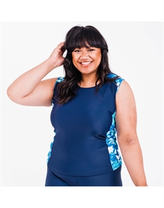 Женский купальник-топ Tankini Maya свободного кроя Plus, цвет navy/tidal wave Calypsa