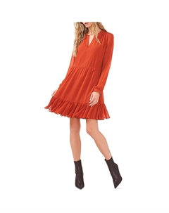 Женское шифоновое платье-трапеция с V-образным вырезом, цвет rustic Vince camuto