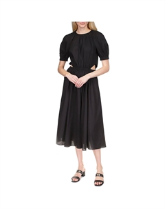 Женское длинное платье макси с рукавами-фонариками, черный Michael michael kors