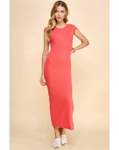 Женское платье макси с круглым вырезом, рукавами-крылышками и подкладкой, цвет red punch Fashnzfab