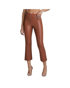 Женские укороченные расклешенные брюки из искусственной кожи, цвет cocoa Commando